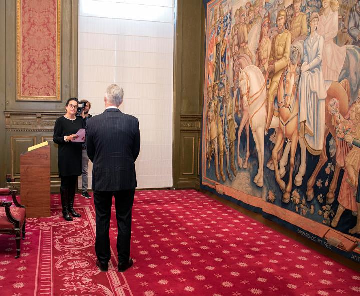 Visite de S.M. le Roi Philippe au Parlement fdral  loccasion de la commmoration du centenaire du discours du trne du Roi Albert 1er