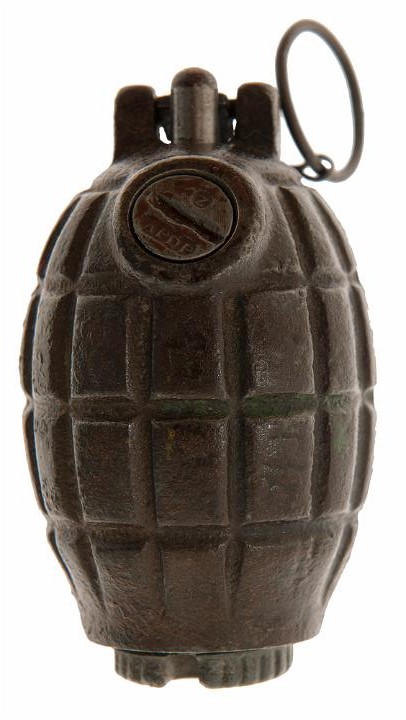 Grenade  main brittanique de type Mills, utilise par larme belge, 1915-1918