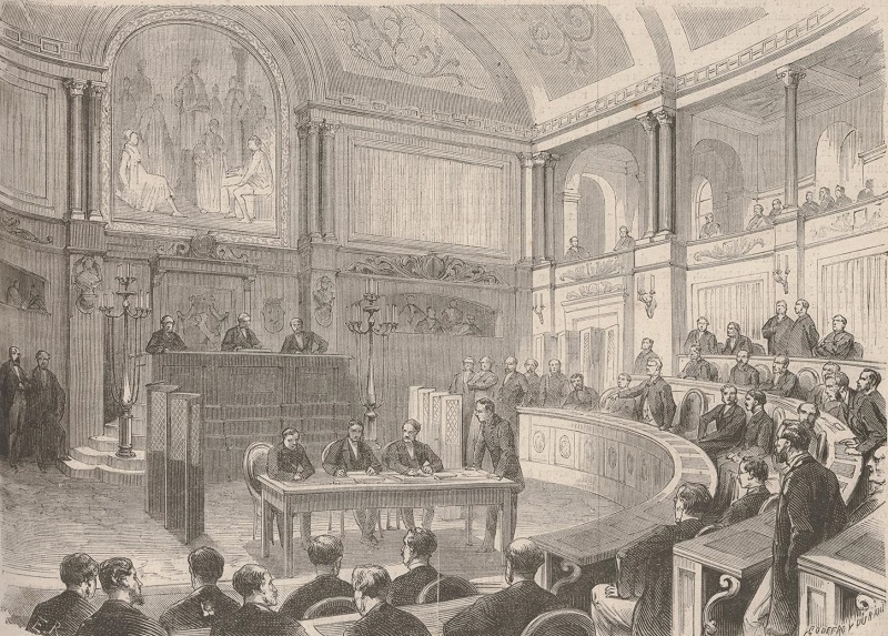 Gravure halfrond Senaat 1869